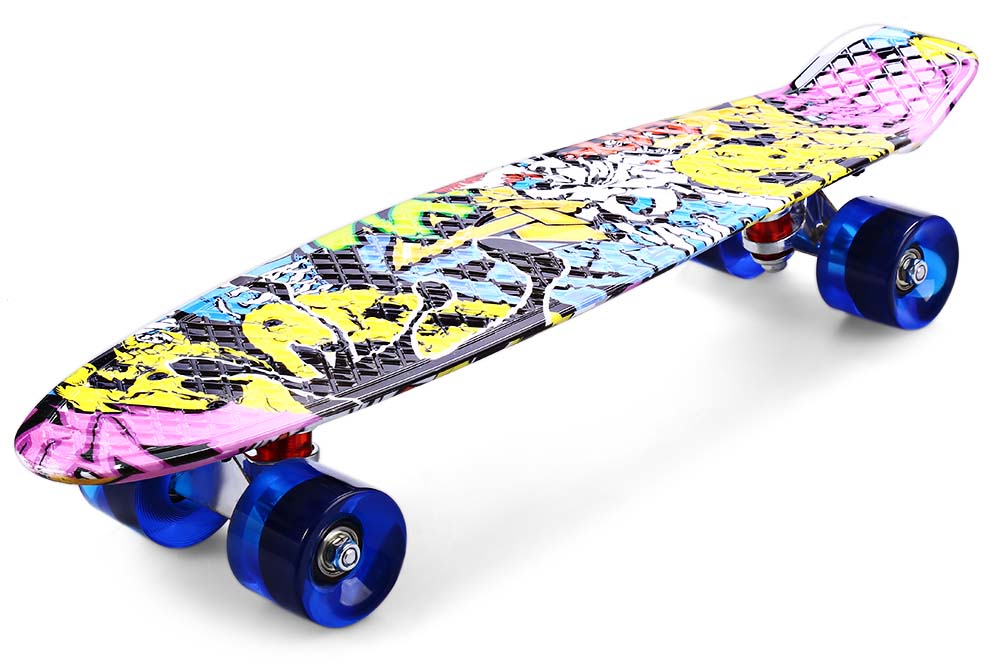 CL - 85 Printing Graffiti Style Skateboard Complete 22 inch Retro Cruiser Longboard