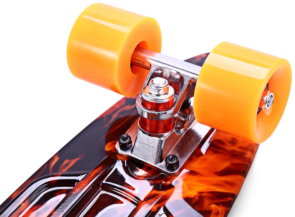 CL - 78 Printing Flame Pattern Skateboard Complete 22 inch Retro Cruiser Longboard