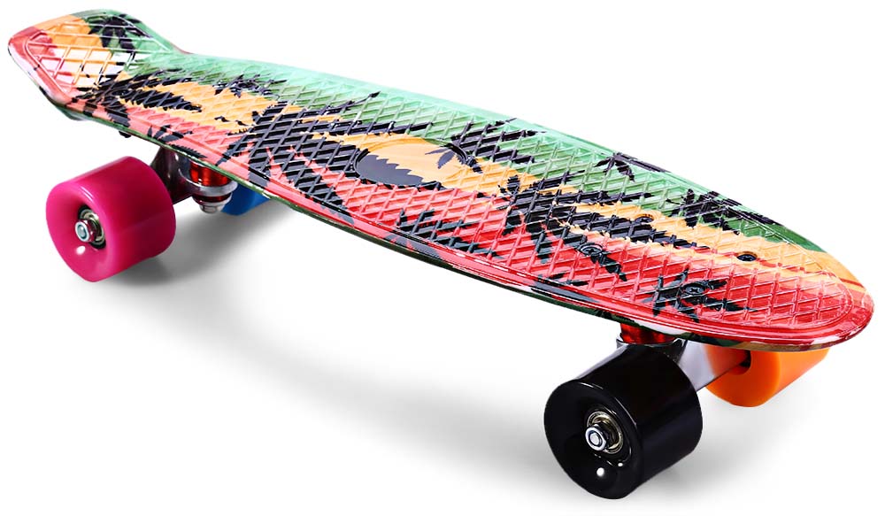 CL-24 Printing Maple Leaf style Skateboard Complete 22 inch Retro Cruiser Longboard