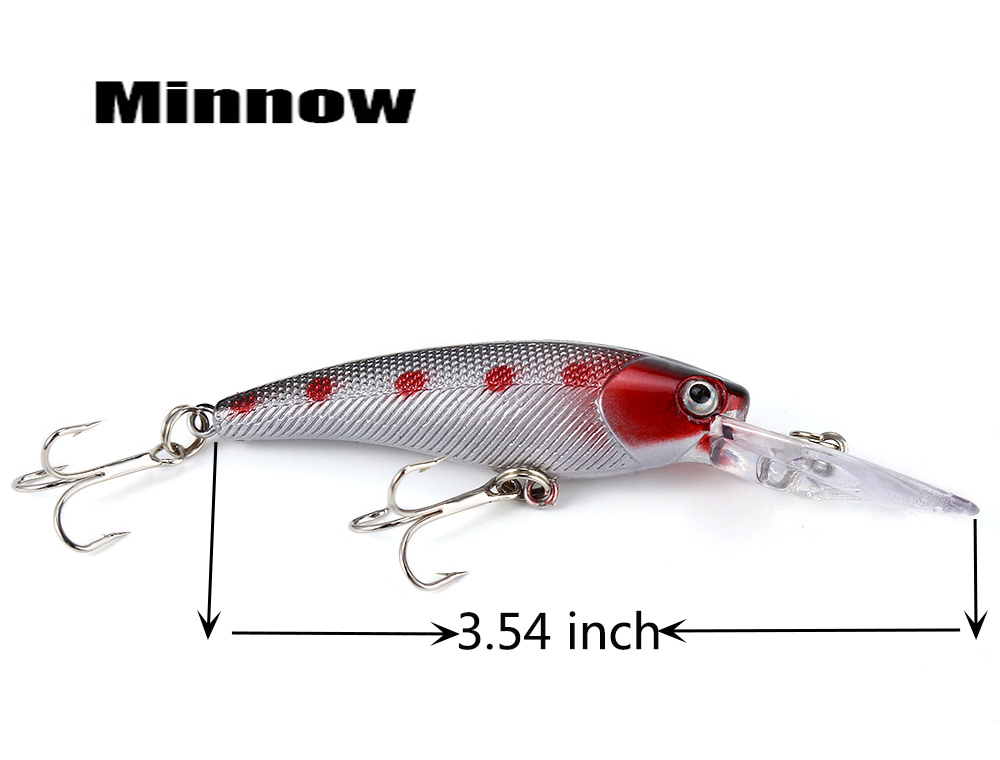 20 Pcs 2 Models Mixed Fishing Lure Minnow Crank Bait Fishing Tackle