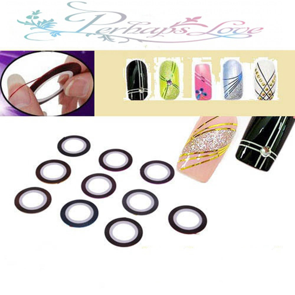30 Color Manicure Jewelry Line Painted Radium Gummed Nail Stickers