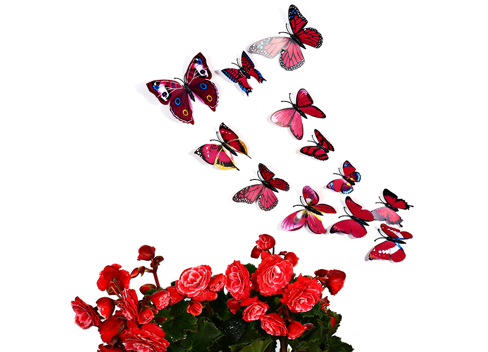 12 pcs 3D Butterfly Wall Stickers Art Decor Decals