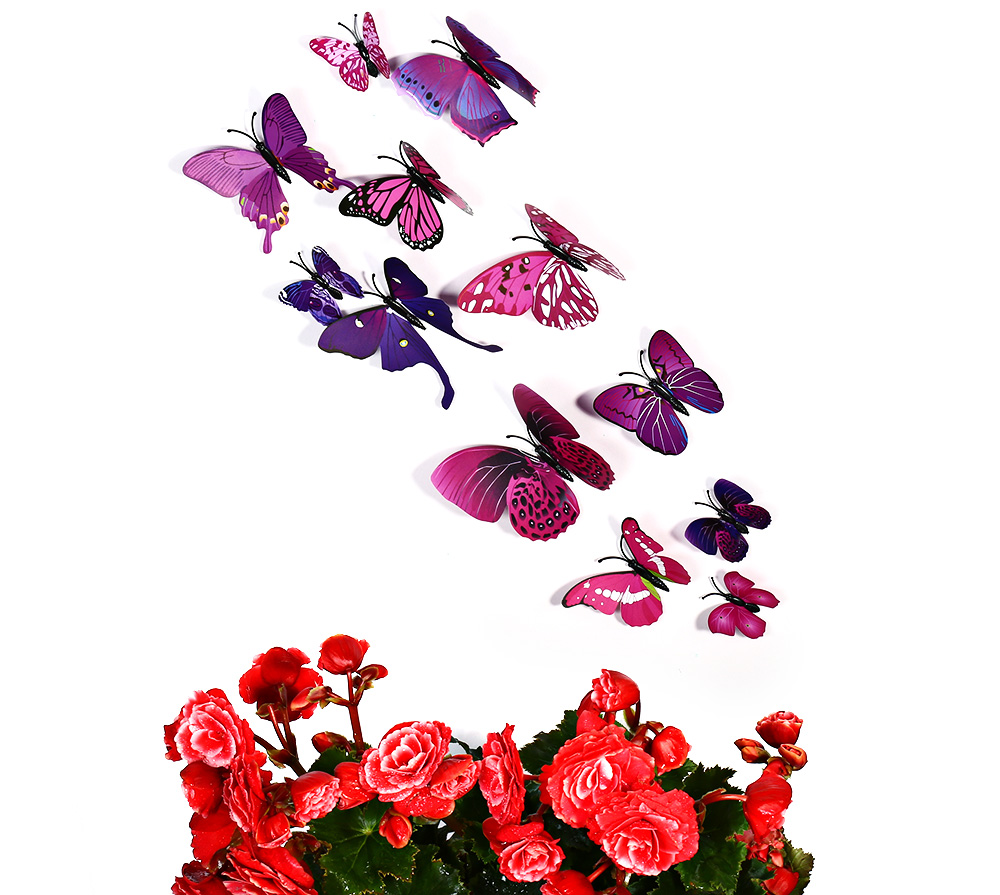 12 pcs 3D Butterfly Wall Stickers Art Decor Decals