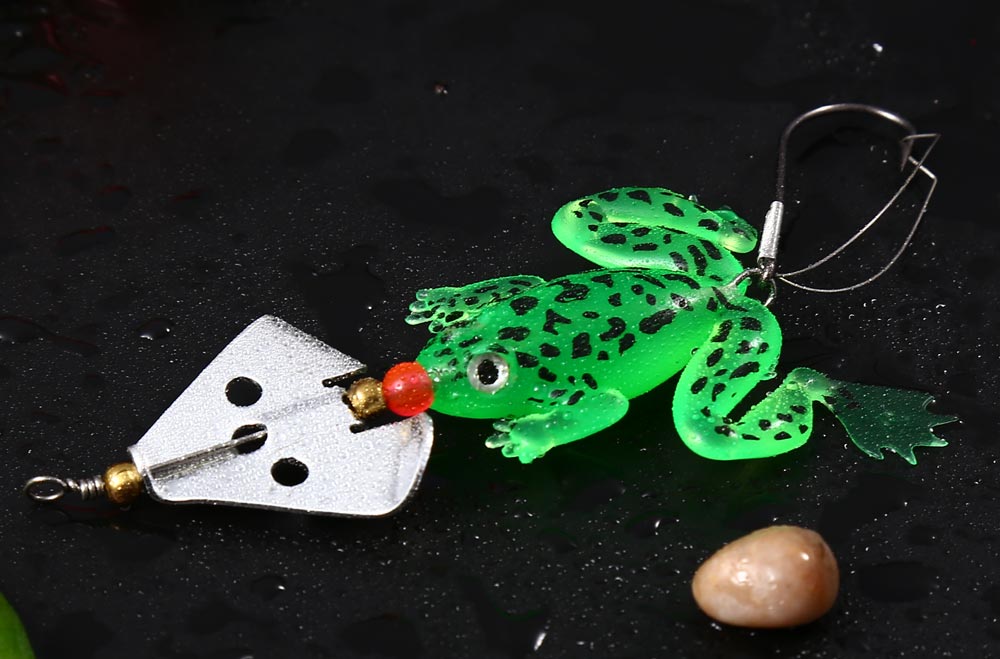 9cm Rubber Frog Soft Fishing Lure Bass Spinner Bait