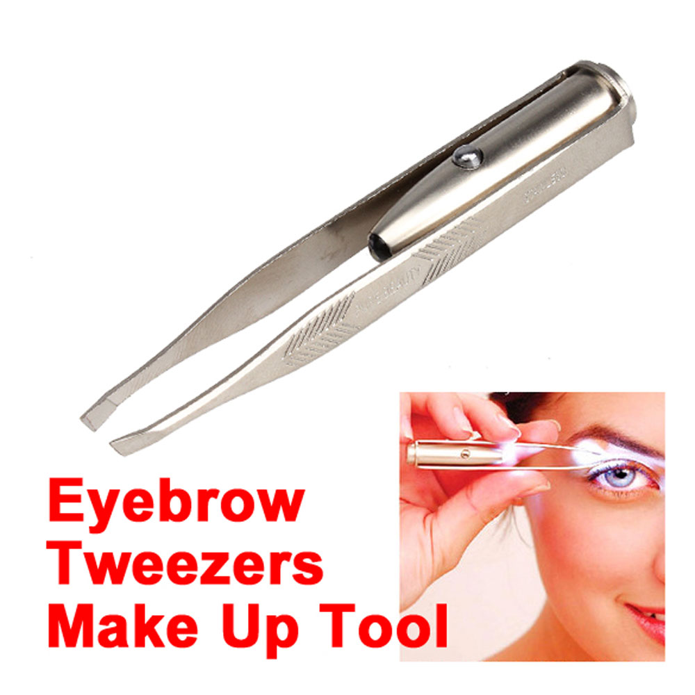 Make Up Led Light Eyelash Eyebrow Hair Removal Tweezer