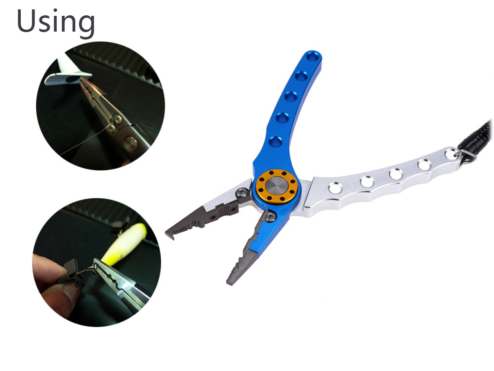 Multi-function Aluminum Fishing Pliers Braid Cutter Hook Remover Tackle Tool with Pouch