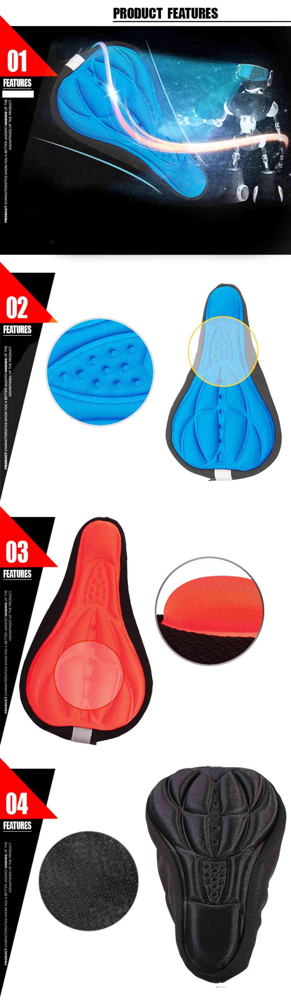 3D Silicone Soft Saddle Seat Cover for Cycling