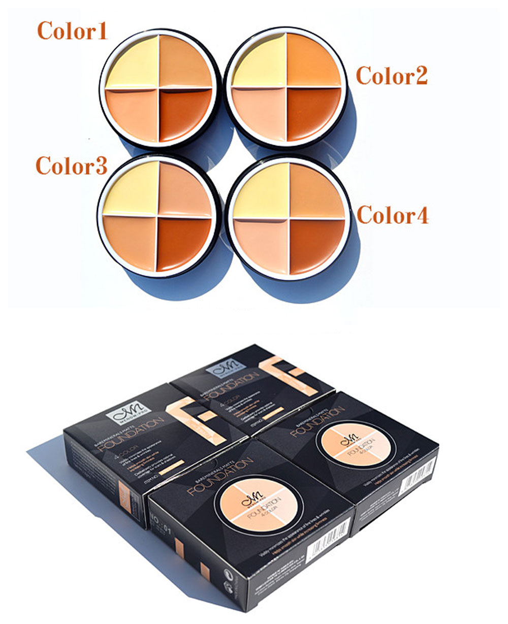 4 Colors Matte Cream Concealer Palette Foundation (03#)