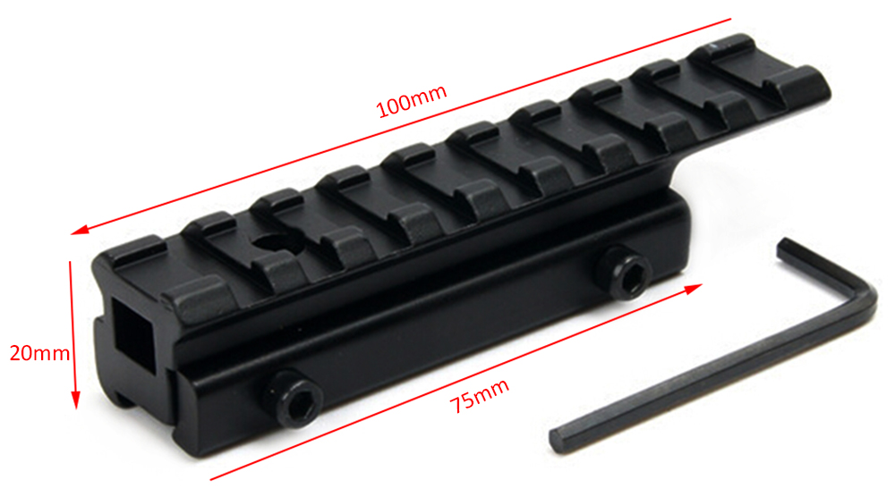 Tactical Dovetail Picatinny Weaver Riser Rail Adapter 11mm to 20mm Hunting Scope Mount