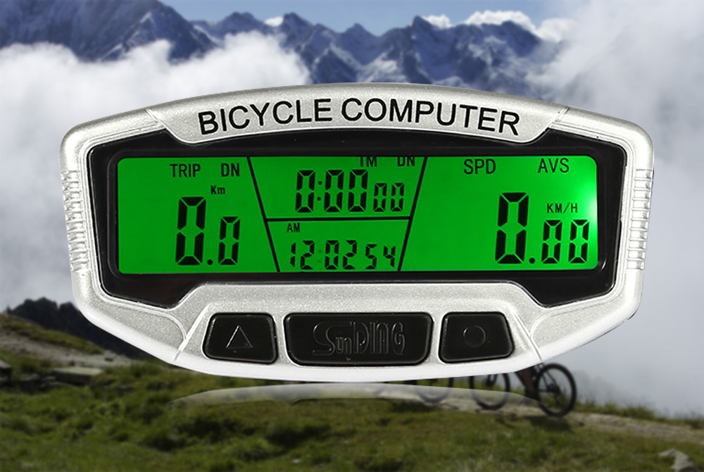 SunDing SD - 558C Wireless Bicycle Computer Water Resistant Cycling Odometer Speedometer with LCD Backlight