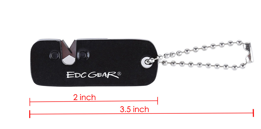 EDCGEAR Tungsten Steel Grindstone Carborundum Knife Sharpener Tactical Keychain