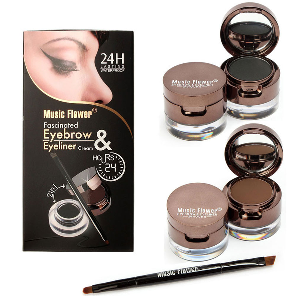 Gel Eyeliner Eyebrow Powder Make Up Waterproof Cosmetics Set Eye Liner Makeup