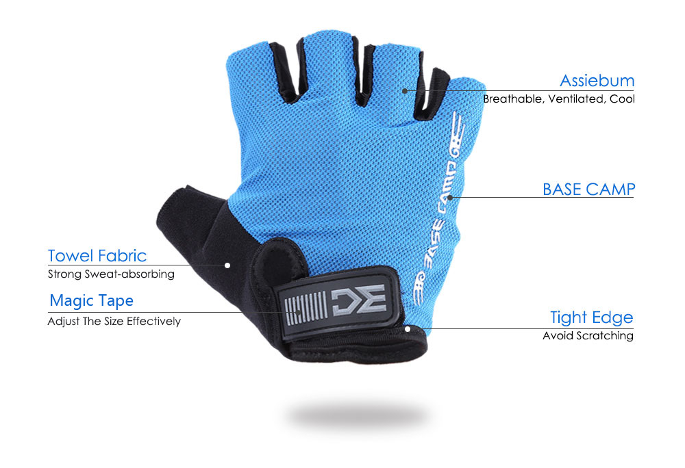 BaseCamp Breathable Half Finger Bicycle Biking Gloves