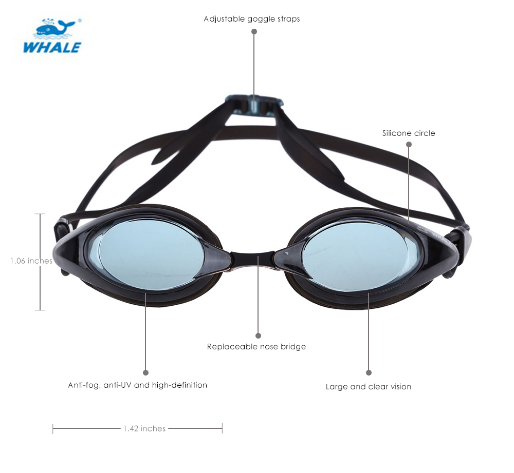 WHALE Anti-fog Goggle Protective Eyeglasses Swimming Tool