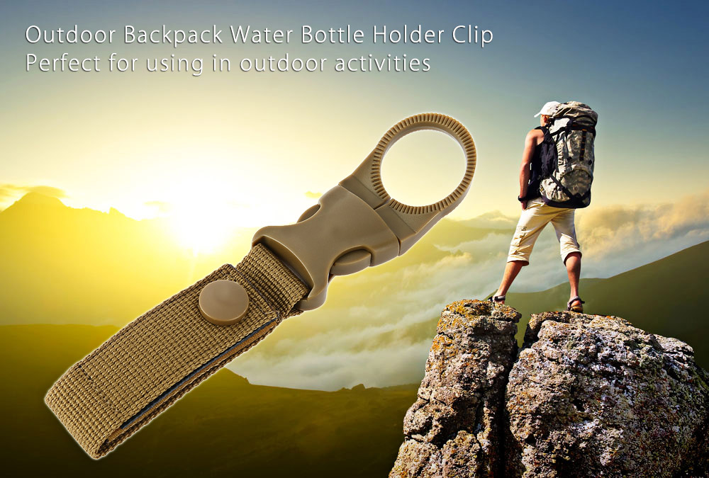 EDC Outdoor Camping Water Bottle Holder Hook Ring Backpack Kettle Buckle Clip