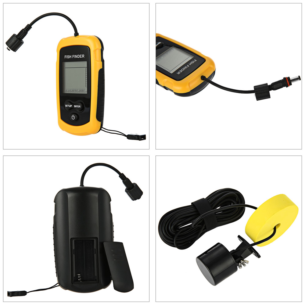 LCD Portable Ultrasonic Fish Finder Sonar Sensor Echo Sounder Alarm