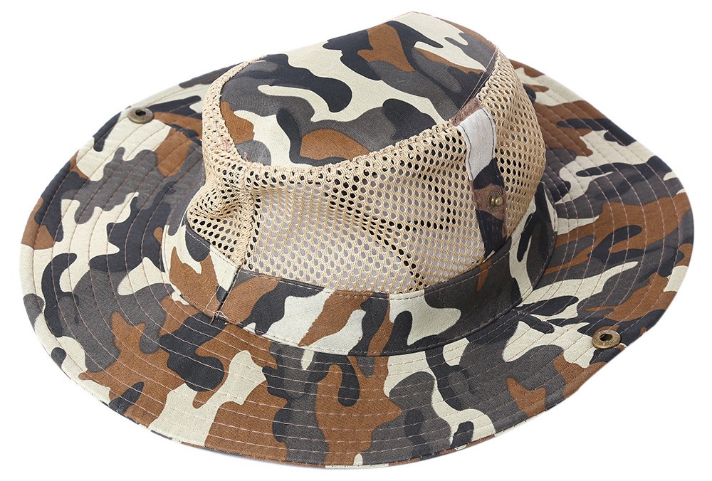 AOTU AT8706 Camouflage Color Outdoor Camping Mesh Boonie Dad's Hat