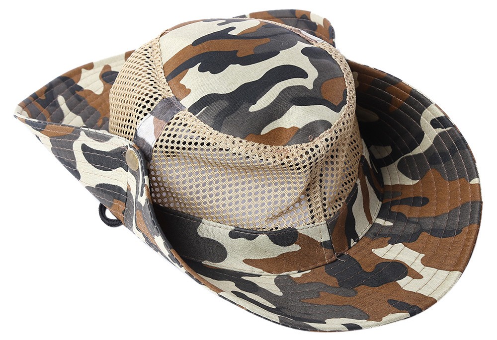 AOTU AT8706 Camouflage Color Outdoor Camping Mesh Boonie Dad's Hat