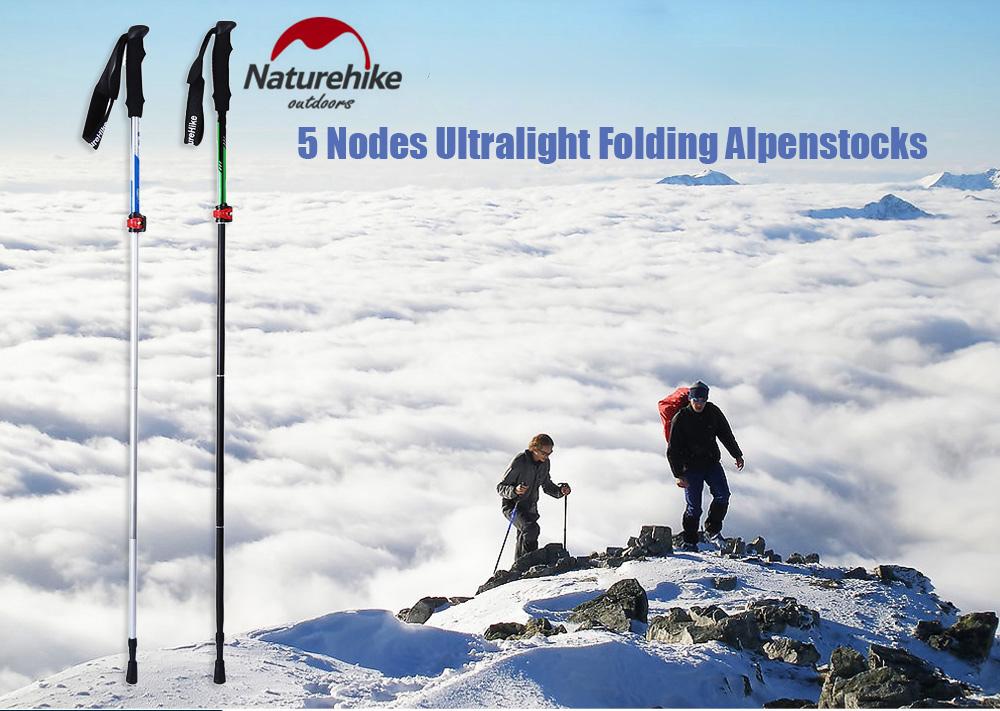 NatureHike 5 Joint Folding Ultralight Alpenstocks Pole Climbing Stick
