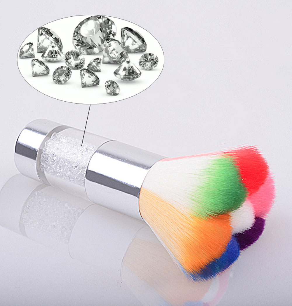 Colorful Acrylic Nail Dust Brushes Makeup Foundation Tool