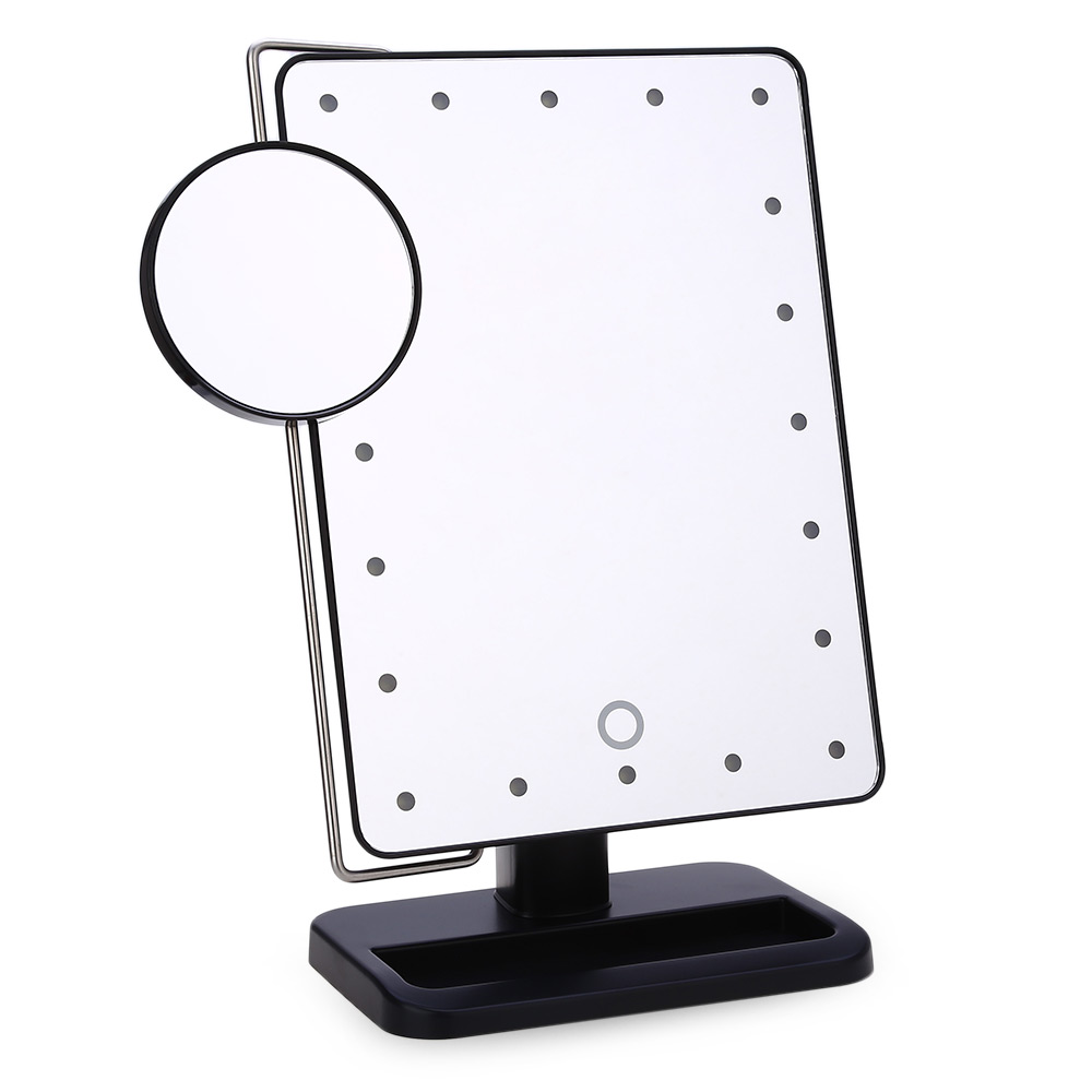 Portable Rotatable Folding Table 20 LED Lamp Luminous Cosmetic Mirror
