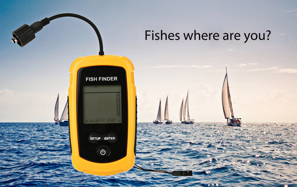 LCD Portable Ultrasonic Fish Finder Sonar Sensor Echo Sounder Alarm