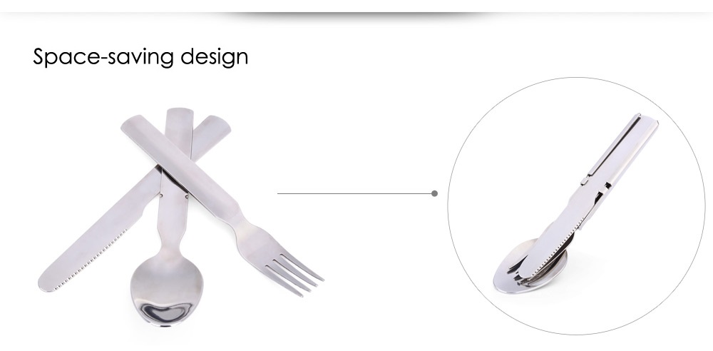 4-piece Stainless Steel Tableware Fork / Spoon / Knife / Bottle Opener