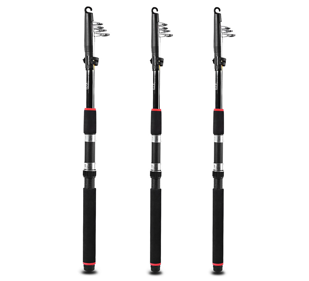 Telescopic Fishing Rod Glass Fiber Pole with EVA Handle Tackle Tool