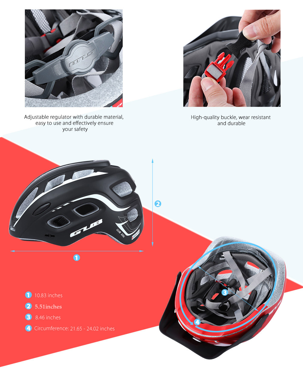 GUB XX6 55 - 61CM Adult Safety Cycling Bike 19 Air Vent Helmet with Visor