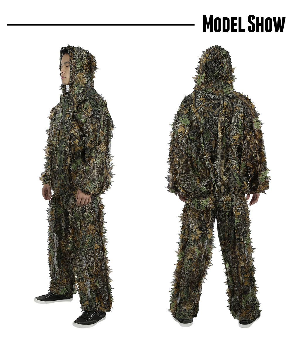 3D Camouflage Clothing Leafy Jungle Suit Set for Hunting Birding