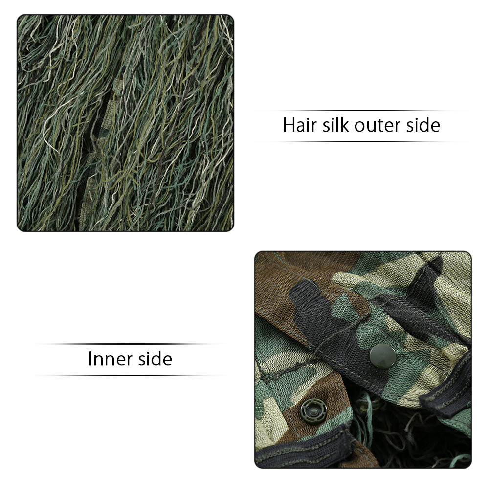 Hunting Woodland Camo Sniper Ghillie Suit Set Tactical Camouflage Clothing