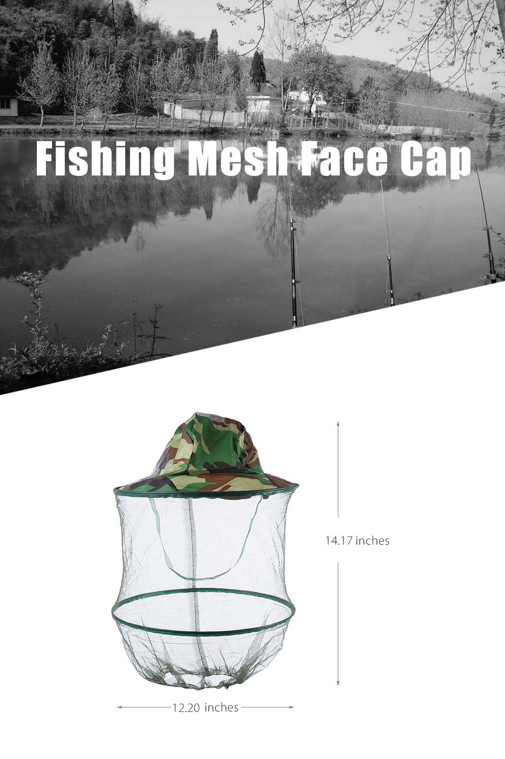 LEO Outdoor Digital Jungle Camouflage Anti-mosquito Insect Fishing Mesh Face Mask Cap Hat