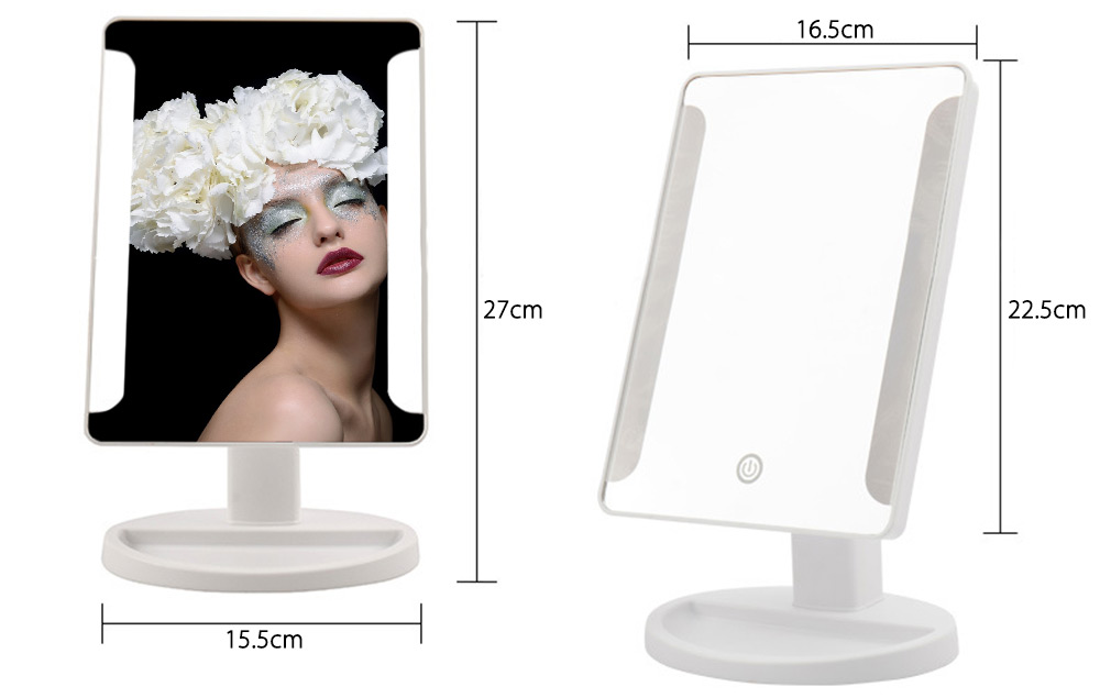Fashion 36 LED USB Power Portable Folding Toilet Lighted Makeup Mirror
