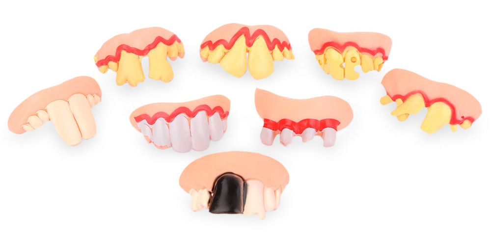 8pcs Funny Goofy Fake Denture Teeth Decoration Props Trick Toy for Halloween