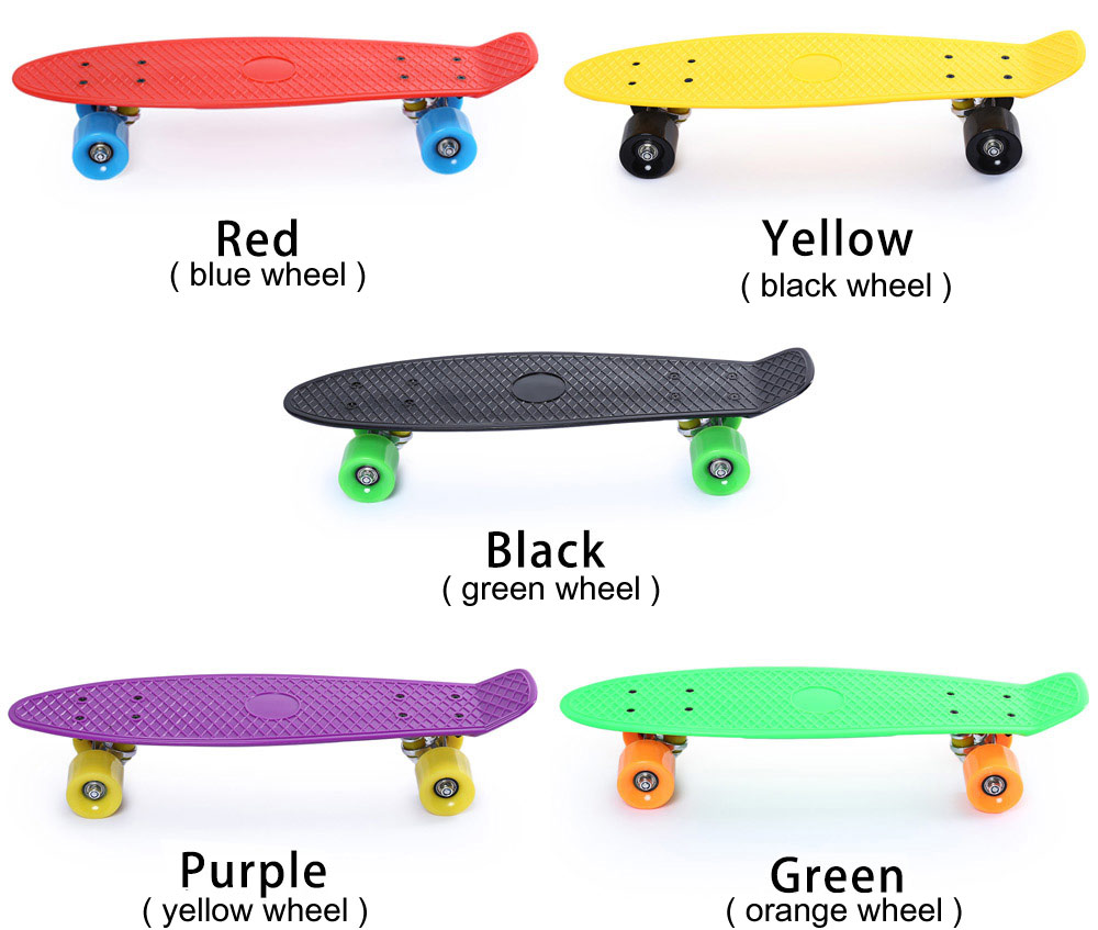 22 inch Four-wheel Long Skateboard Retro Style PP Board Deck