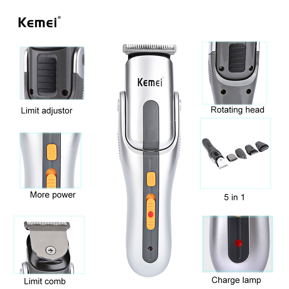 KM - 680A Multifunction Rechargeable Shaver Razor Cordless Adjustable Cutter Hair Clipper