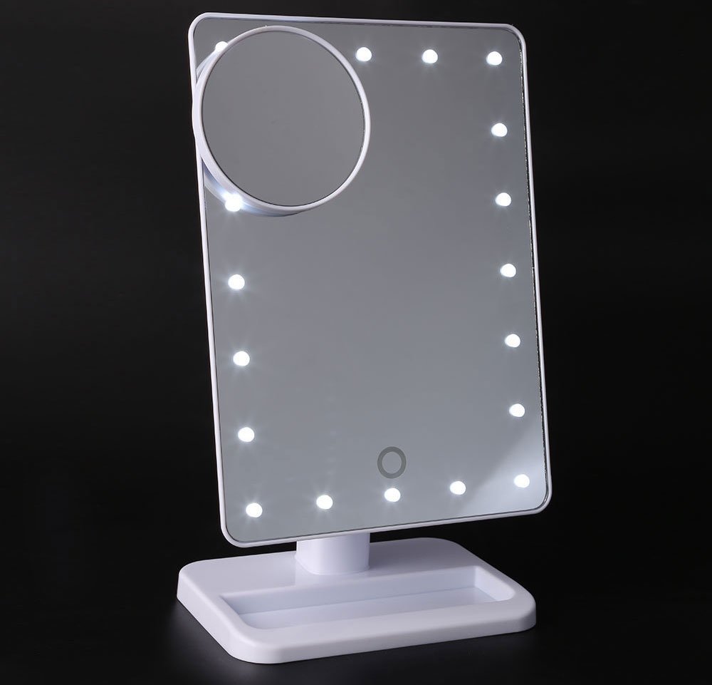 Portable Folding Table 20 LEDs Lamp Luminous Cosmetic Mirror