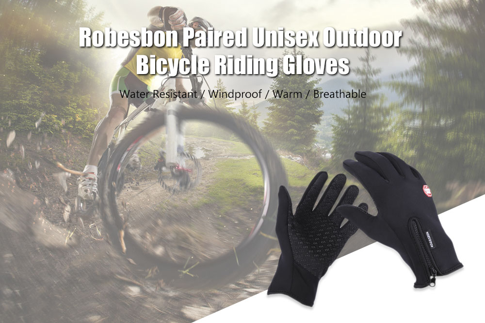 Robesbon Paired Unisex Outdoor Bicycle Screen Windproof Warm Riding Gloves