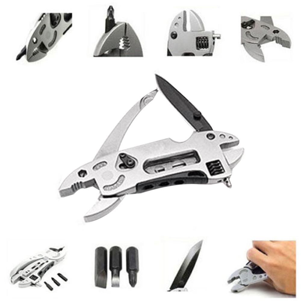 Multi-tool EDC Set Adjustable Wrench Jaw Screwdriver Pliers Knife Survival Tool