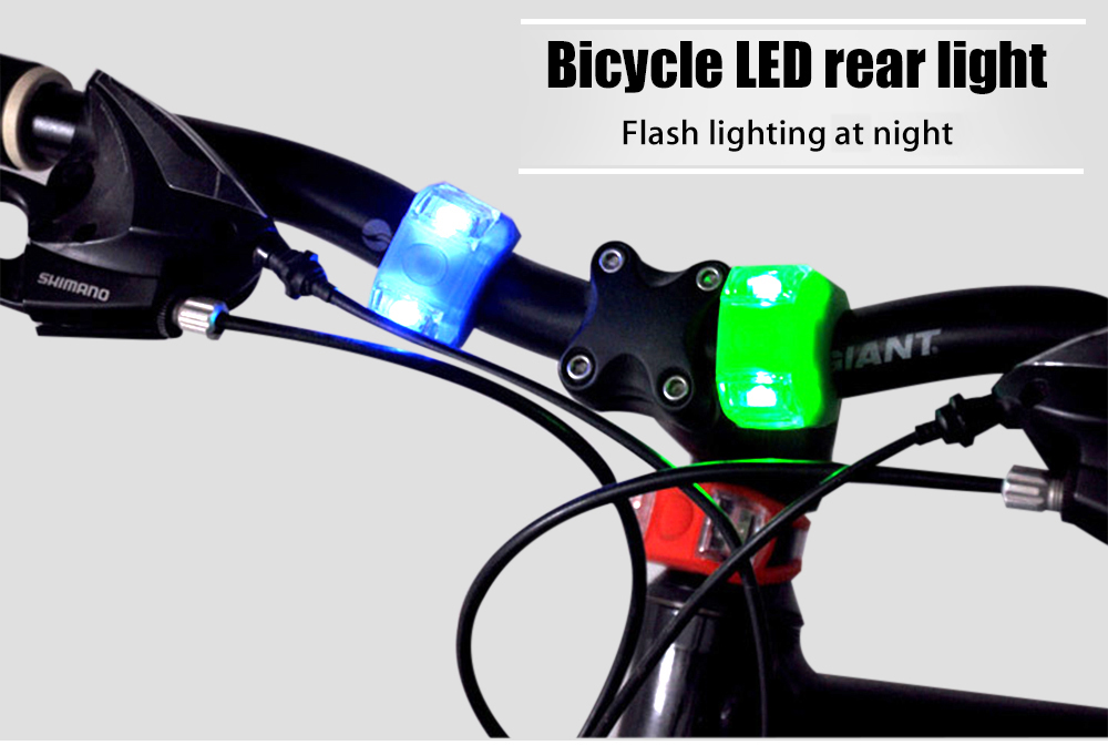 2pcs Bicycle Rear Light LED Flash Taillight Safety Warning Lamp