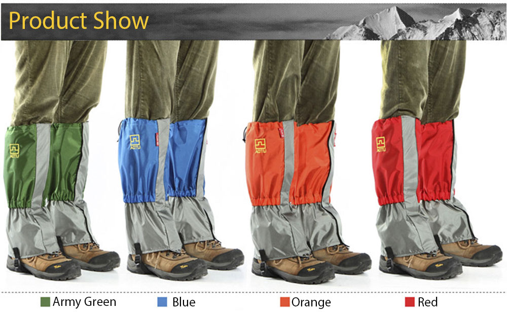 AOTU Paired Outdoor Breathable Waterproof Skiing Gaiters Hiking Climbing Leg Protection Guard
