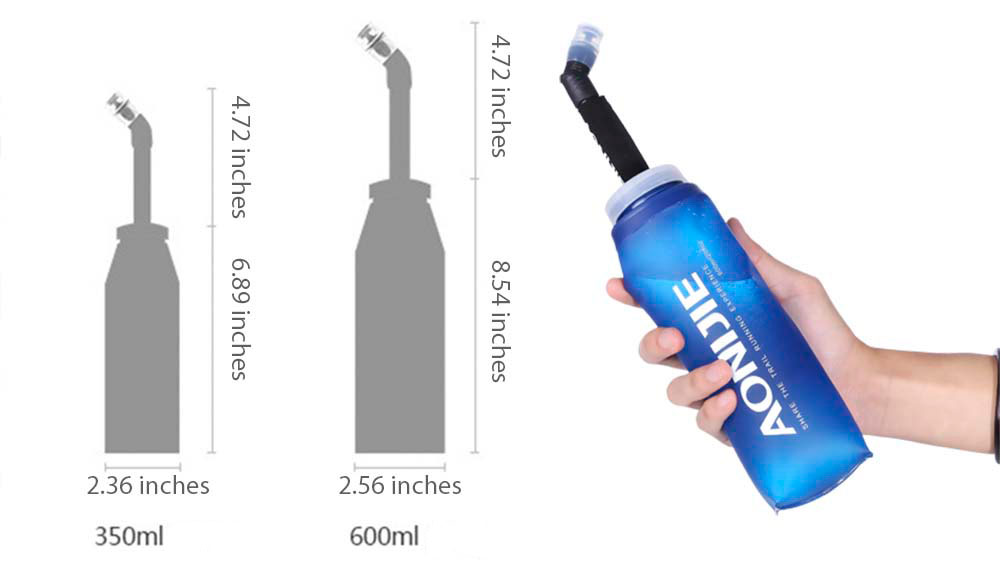 AONIJIE 600 / 350ML Water Bottle Kettle for Travel Sports Camping Hiking Walking Cross-Country Running