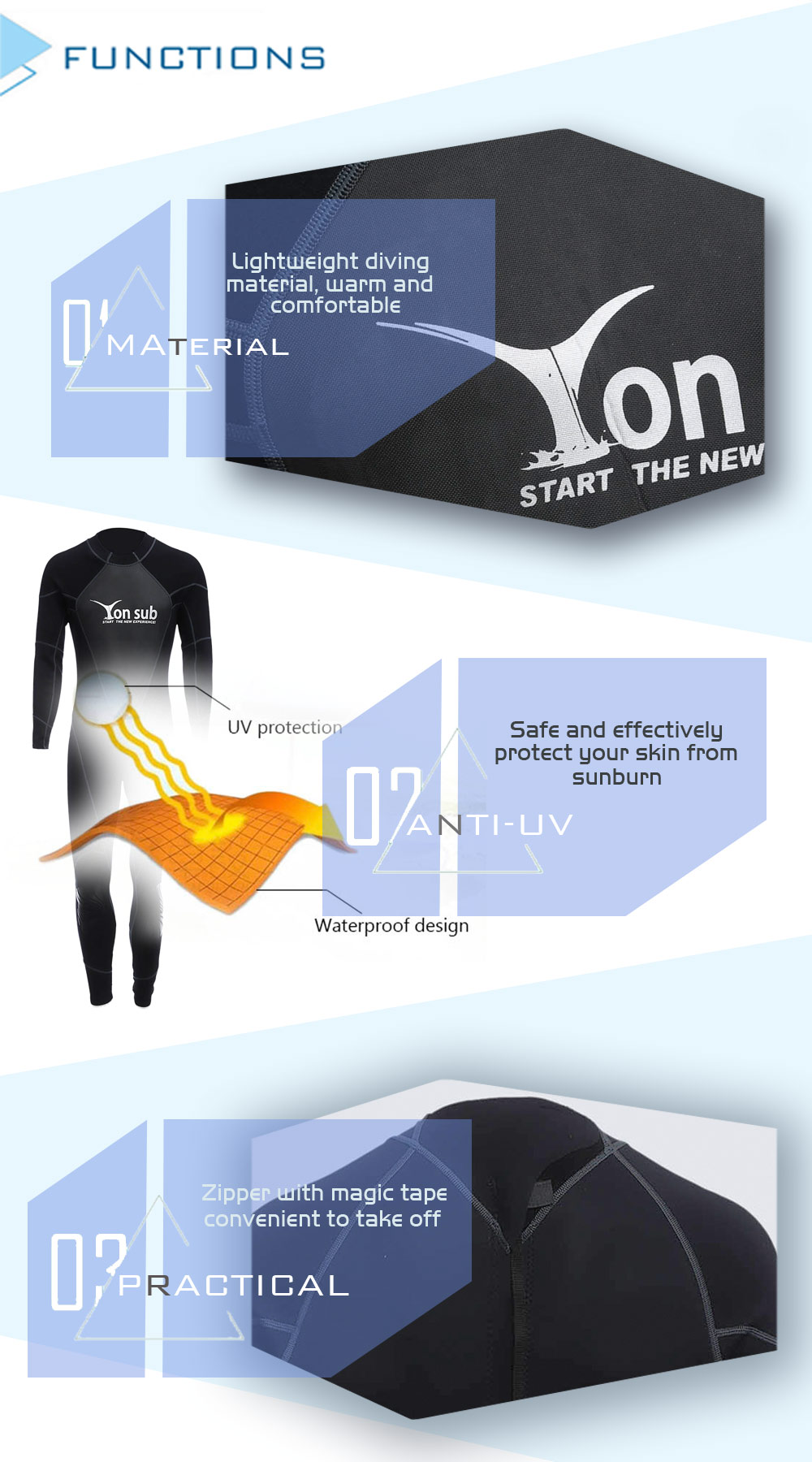 Yonsub Watersport Warm Sunscreen Diving Wetsuit Suit