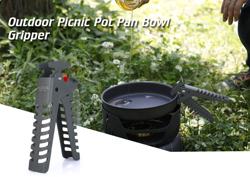 ALOCS CW - G03 Camping Pot Pan Bowl Gripper for Cookware Picnic Handle Clip