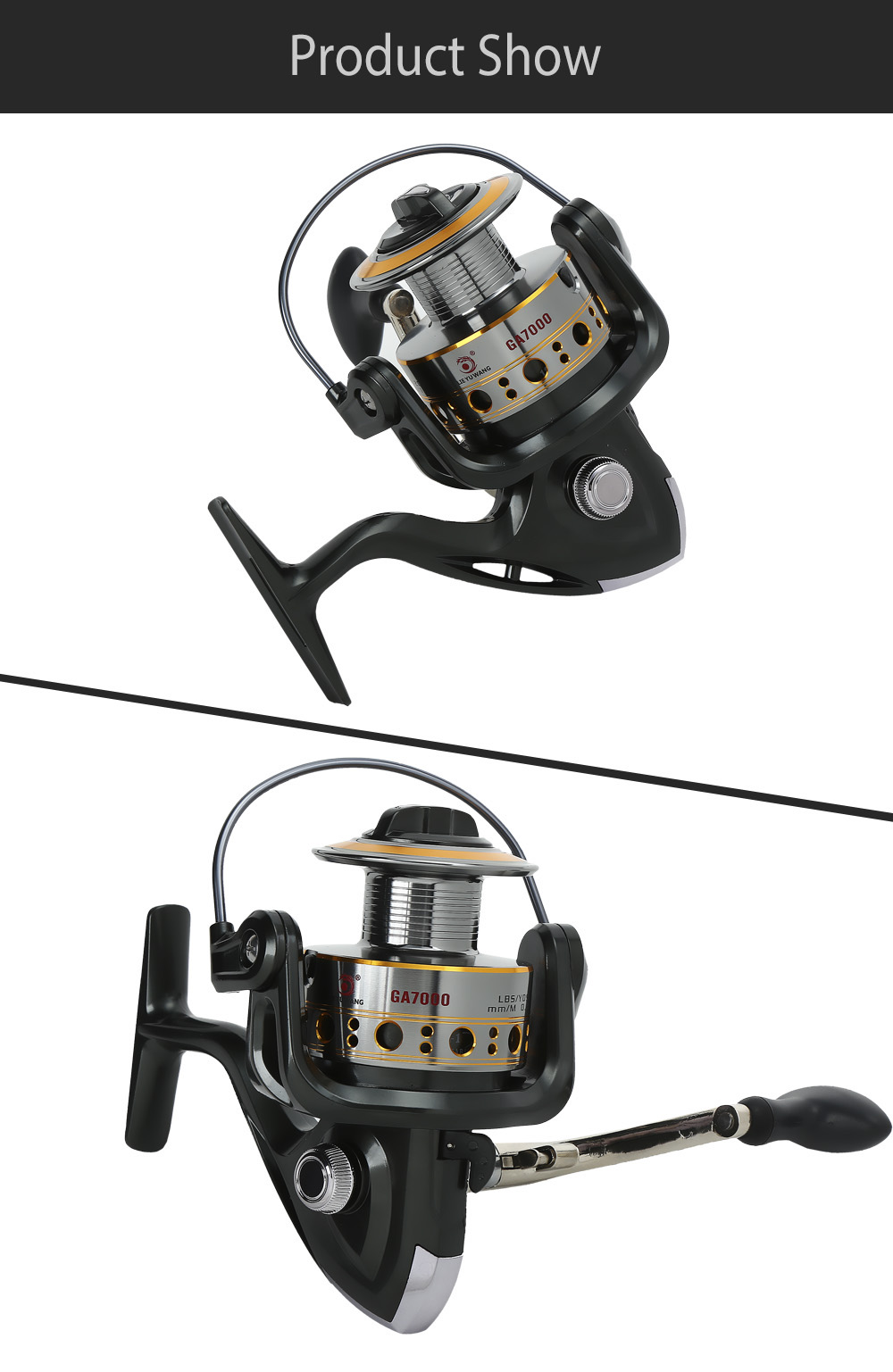 LIEYUWANG 12 + 1BB Full Metal Fishing Spinning Reel with Exchangeable Handle