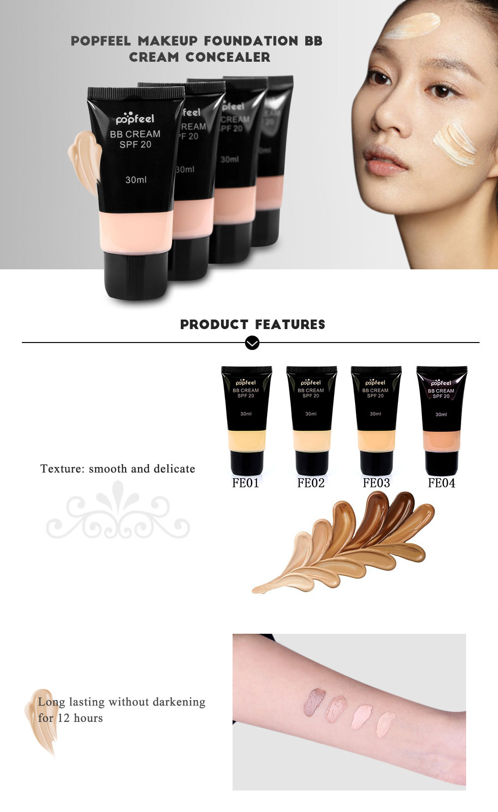 Popfeel Makeup Foundation Naked BB Cream Concealer