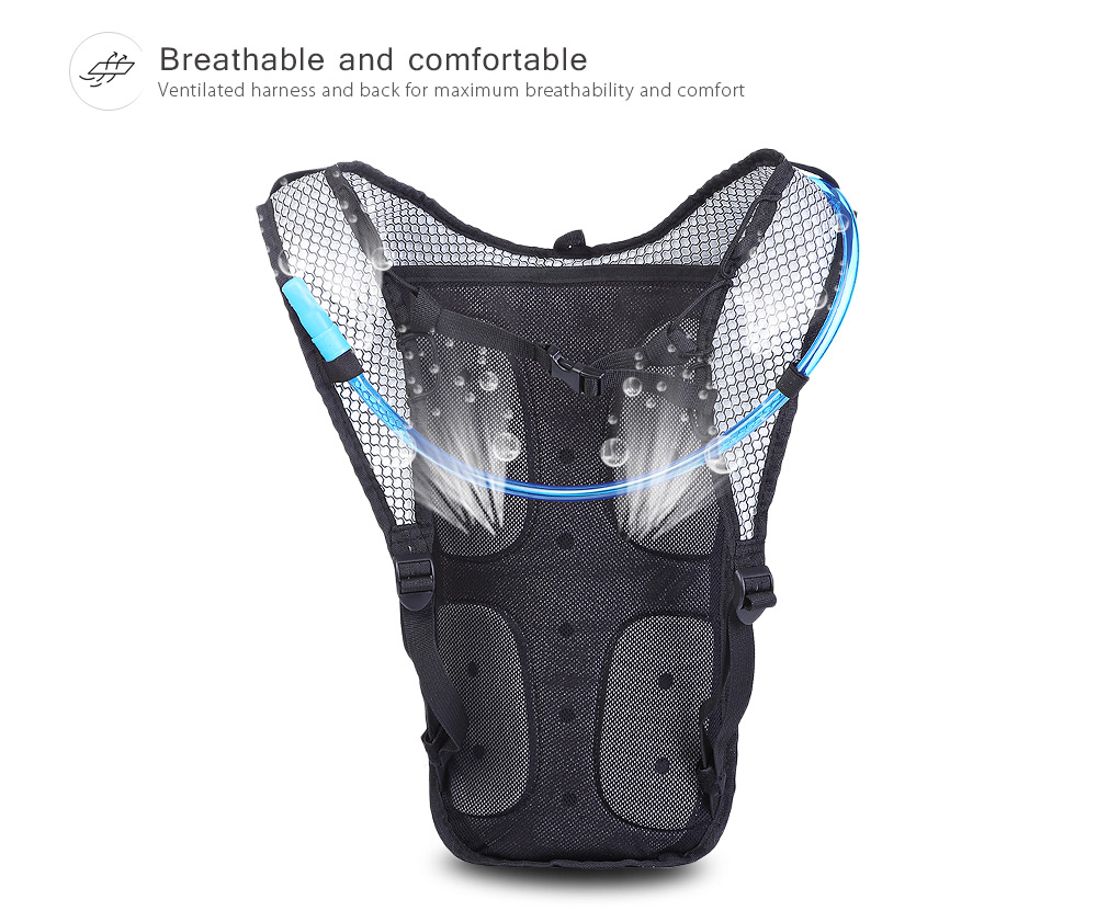 ROSWHEEL Bicycle Cycling Sports Running 5L Lightweight Breathable Hydration Backpack with 2L Non-toxic Water Bag
