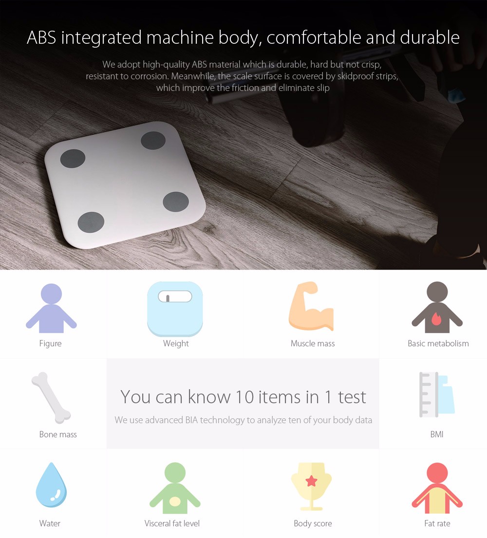 Xiaomi XMTZC02HM Bluetooth 4.0 Body Health Scale Smart Digital Personal Weighing Tool