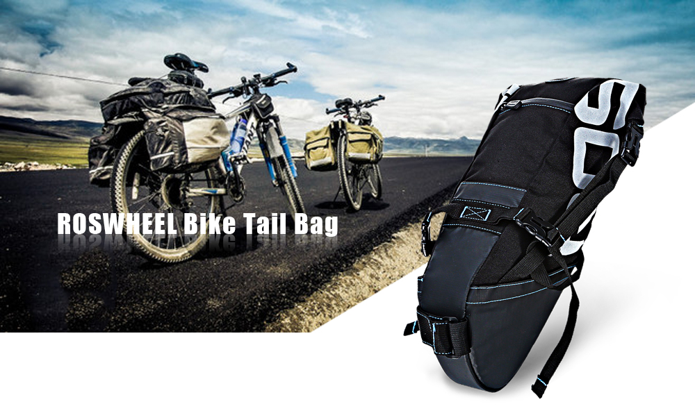 ROSWHEEL 131414 Water-resistant 8L Bicycle Tail Bag Saddle Tube Pouch