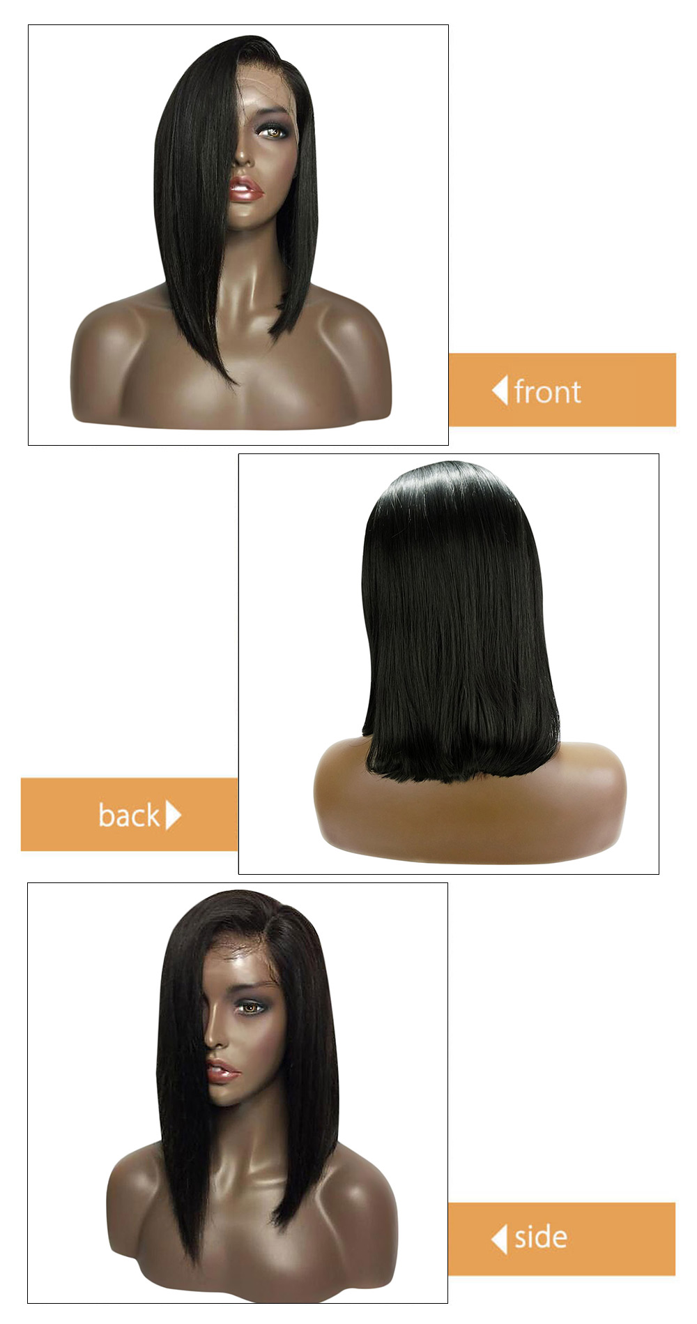 Medium Sided Part Bob Straight Lace Front Synthetic Wig
